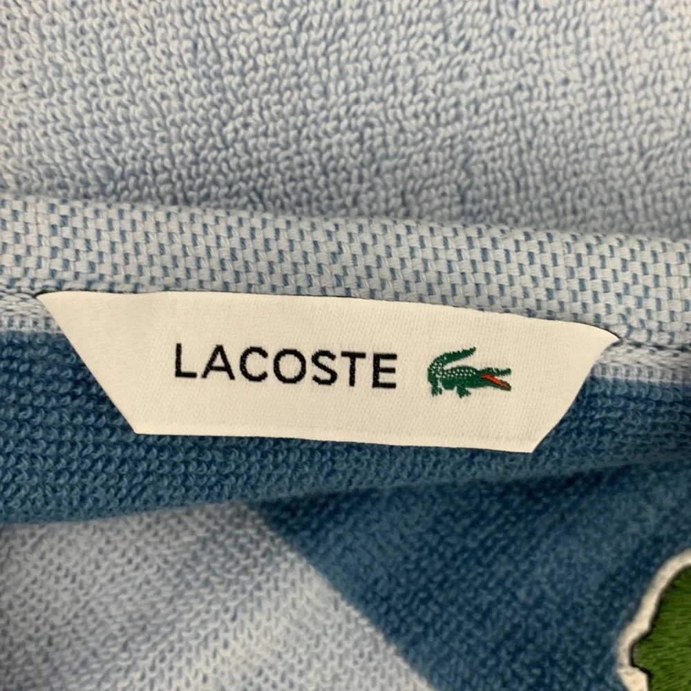 Lacoste Bath Towel Shades of Blue Alligator logo 30x52 inch New NWT
